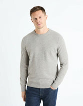 CELIO Cashmere Round Neck Sweater - Heather Grey - Smgarment's